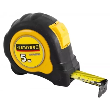 Рулетка STAYER "MASTER" "OMEGA" автостоп, обрезиненный корпус, 5мх25мм 3402-5_z01 купить в Нижневартовске