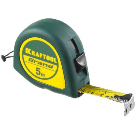 Рулетка KRAFTOOL GRAND, обрезиненный пластиковый корпус, 5м/19мм 34022-05-19 купить в Нижневартовске
