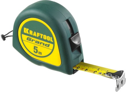 Рулетка KRAFTOOL GRAND, обрезиненный пластиковый корпус, 5м/19мм 34022-05-19 купить в Нижневартовске