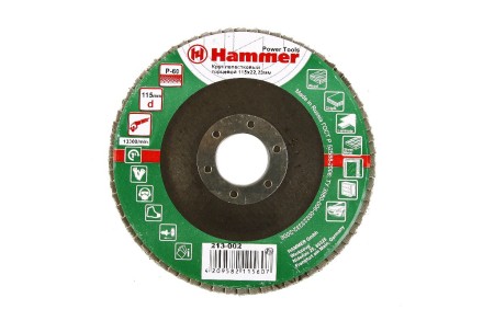 Круг Лепестковый Торцевой (КЛТ) HAMMER КЛТ 1 Ф115х22 Р60 213-002 купить в Нижневартовске