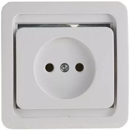 Розетка СВЕТОЗАР "ГАММА" одинарная, цвет белый, 16А/~250В SV-54100-W купить в Нижневартовске