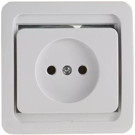 Розетка СВЕТОЗАР "ГАММА" одинарная, цвет белый, 16А/~250В SV-54100-W купить в Нижневартовске