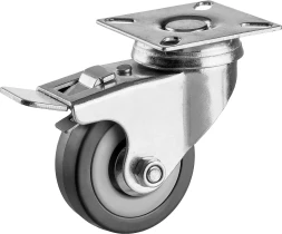 ЗУБР d 50 мм, г/п 35 кг, резина/полипропилен, поворотное колесо c тормозом (30956-50-B)