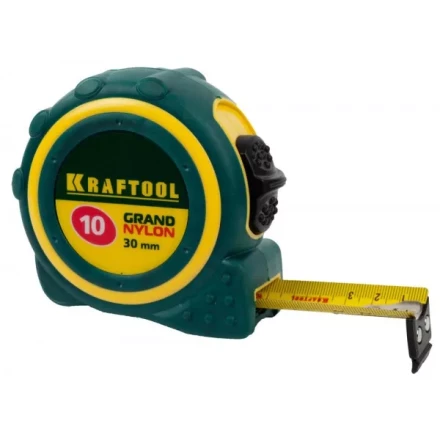 Рулетка KRAFTOOL "GRAND", двухкомпонентный корпус, двусторонняя шкала, нейлоновое покрытие, 10мх30мм 3412-10_z01 купить в Нижневартовске