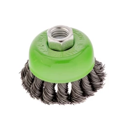 Щетка для УШМ, 65 мм, М14, &quot;чашка&quot;, крученая проволока 0.5 мм Сибртех 746207