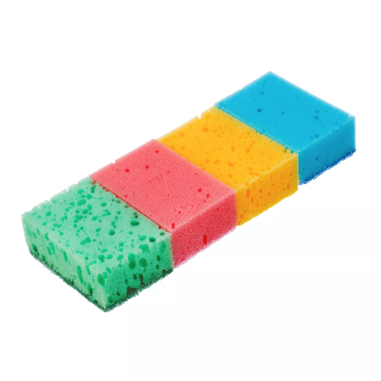 Губки для посуды Coral, 95 x 64 x 36 мм, 4 шт, Home Palisad 923585 купить в Нижневартовске