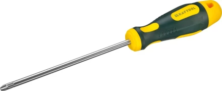 Отвертка KRAFTOOL, Cr-Mo-V сталь, двухкомпонентная противоскользящая рукоятка, PH, №3x150мм 250072-3-150 купить в Нижневартовске