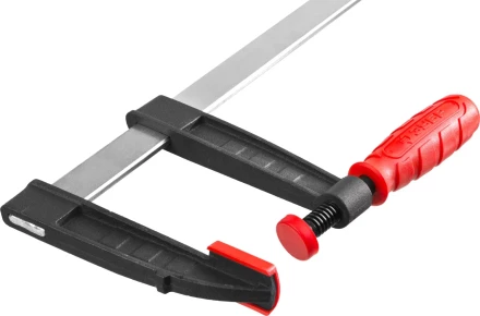 Струбцина ЗУБР "МАСТЕР", тип "F", пластмассовая ручка, стальная закаленная рейка, 120х800мм 32150-120-800 купить в Нижневартовске