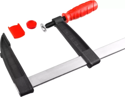 Струбцина ЗУБР "МАСТЕР", тип "F", пластмассовая ручка, стальная закаленная рейка, 120х800мм 32150-120-800 купить в Нижневартовске