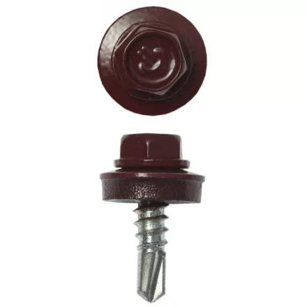 Саморезы ЗУБР "ПРОФЕССИОНАЛ" окраш., RAL 3005 темно-красн., для крепл. кров. матер. к металл. констр., 5.5x19мм, 2500шт 4-300310-55-019-3005 купить в Нижневартовске