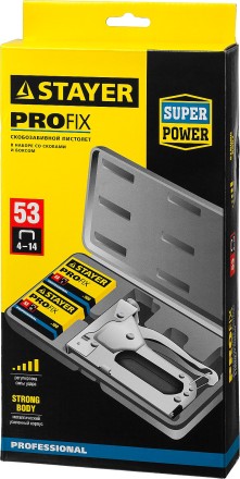 Степлер &quot;Pro 53&quot; для скоб тип 53 (4-14 мм), в кейсе, STAYER Professional 3150-H4_z01 купить в Нижневартовске