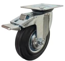 Колесо поворотное резина SCb 80 200 мм с тормозом РФ 1030006