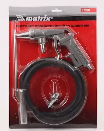Пистолет пескоструйный со шлангом, пневматический  MATRIX 57328 купить в Нижневартовске