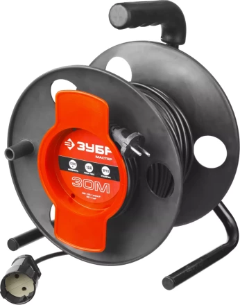Удлинитель ЗУБР "МАСТЕР" на катушке, ПВС 2х1кв мм, 1 гнездо, макс мощн 2200Вт, 30м 55075-30 купить в Нижневартовске