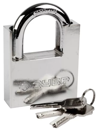 Замок ЗУБР "ЭКСПЕРТ" навесной, стальной корпус, закаленная дужка, с дополнительной защитой, 70мм 37223-70 купить в Нижневартовске