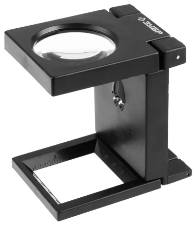 Лупа ЗУБР "МАСТЕР" складная на подставке, светодиодная подсветка, 5 кратное увеличение, диаметр 50мм 40542-50 купить в Нижневартовске