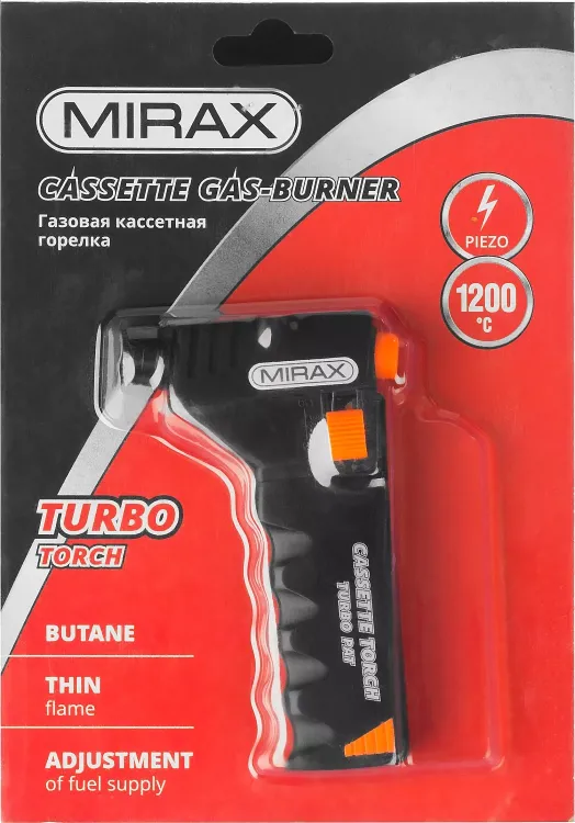 Горелка газовая кассетная MIRAX, с пьезоподжигом, 1200С 55575 купить в Нижневартовске