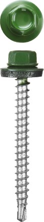 Саморезы СКМ кровельные, RAL 6002 зеленый лист, 25 x 5.5 мм, 1 800 шт, для металлических конструкций, STAYER 30300-55-025-6002 купить в Нижневартовске