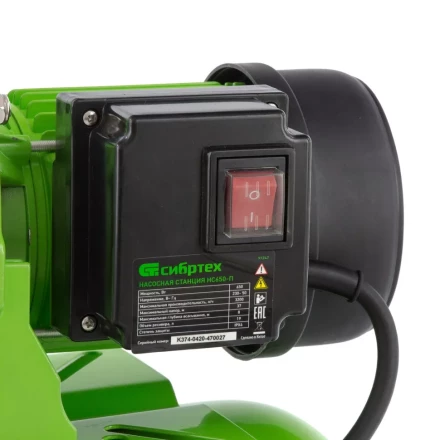 Насосная станция НС650-П, 650 Вт, напор 37 м, 3200 л/ч, ресивер 19 л Сибртех 97247 купить в Нижневартовске