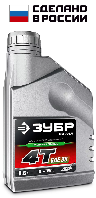 ЗУБР 4Т-30, 0.6 л, минеральное масло для 4-тактных двигателей, EXTRA (70613-06) купить в Нижневартовске