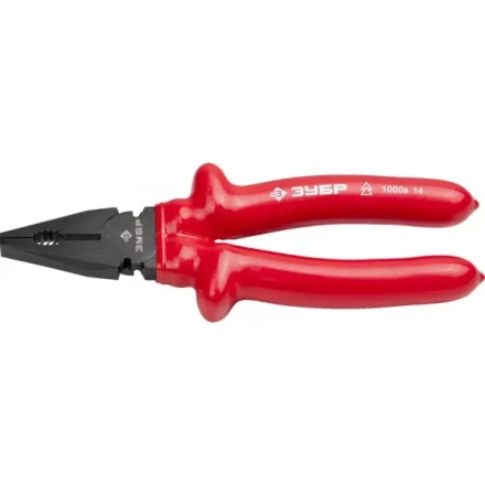 Плоскогубцы ЗУБР "МАСТЕР" "ЭЛЕКТРИК" комбинированные, диэлектрические, высоковольтные до ~1000В, 200мм 2214-1-20_z02 купить в Нижневартовске