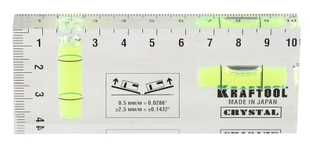 Уровень KRAFTOOL &quot;PRO&quot; &quot;CRYSTAL&quot; 2 ампулы, 40х100мм 1-34865-040 купить в Нижневартовске