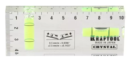 Уровень KRAFTOOL "PRO" "CRYSTAL" 2 ампулы, 40х100мм 1-34865-040 купить в Нижневартовске