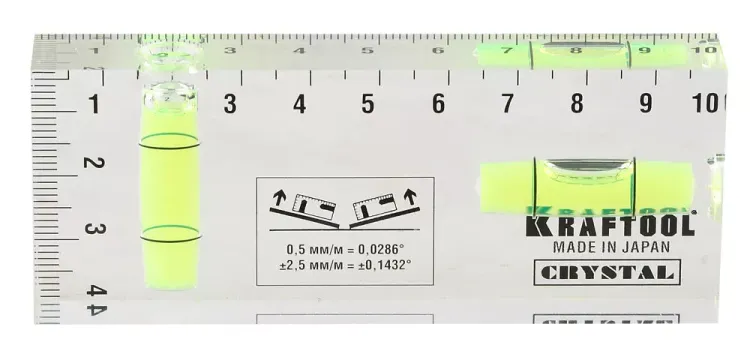 Уровень KRAFTOOL "PRO" "CRYSTAL" 2 ампулы, 40х100мм 1-34865-040 купить в Нижневартовске