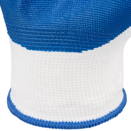 Перчатки полиэфирные с синим нитрильным покрытием, размер 9, 13 класс вязки// Сибртех 678625 купить в Нижневартовске