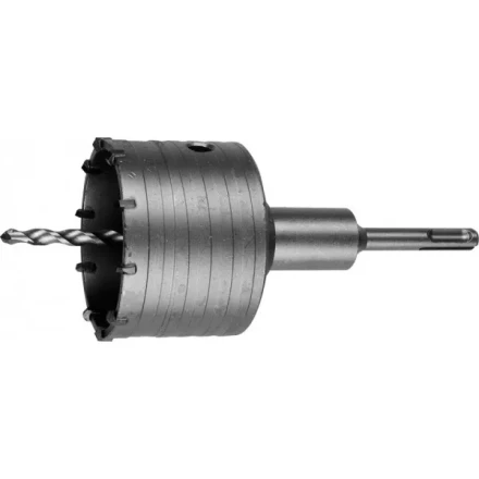 Коронка ЗУБР буровая, коническая посадка центрирующего сверла, SDS-Plus хвостовик, в сборе, 83мм 2918-83_z01 купить в Нижневартовске