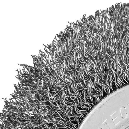 Щетка для УШМ, 100 мм, посадка 22.2 мм, плоская, витая проволока 0.3 мм Сибртех 746487 купить в Нижневартовске