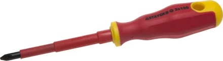 Отвертка STAYER "PROFI" "ELECTRO" диэлектрическая до 1000В, двухкомп рукоятка, PH № 2 х 100мм 25142-2-10 купить в Нижневартовске