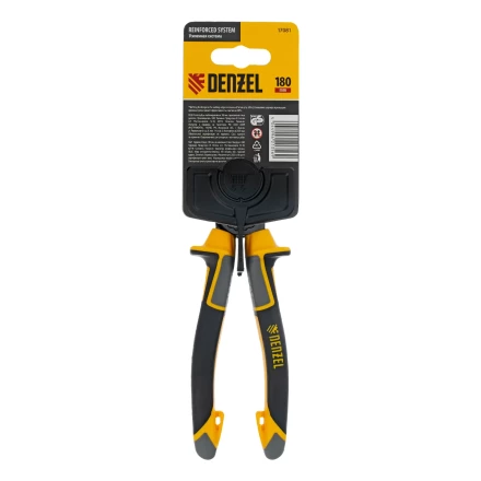 Плоскогубцы комбинированные 180 мм Denzel 17081, трехкомпонентные рукоятки купить в Нижневартовске
