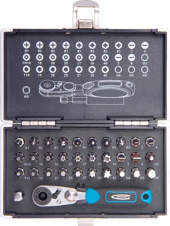 Набор бит,1/4", магнитный адаптер, сталь S2 пластиковый кейс, 33 предм GROSS 11365 купить в Нижневартовске