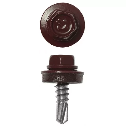 Саморезы ЗУБР "ПРОФЕССИОНАЛ" окраш., RAL 3005 темно-красн., для крепл. кров. матер. к металл. констр., 5.5x25мм, 1800шт 4-300310-55-025-3005 купить в Нижневартовске