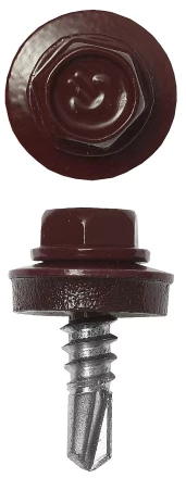 Саморезы ЗУБР "ПРОФЕССИОНАЛ" окраш., RAL 3005 темно-красн., для крепл. кров. матер. к металл. констр., 5.5x25мм, 1800шт 4-300310-55-025-3005 купить в Нижневартовске