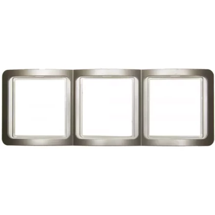 Панель СВЕТОЗАР "ГАММА" накладная, вертикальная, цвет золотой металлик, 3 гнезда SV-54149-GM купить в Нижневартовске