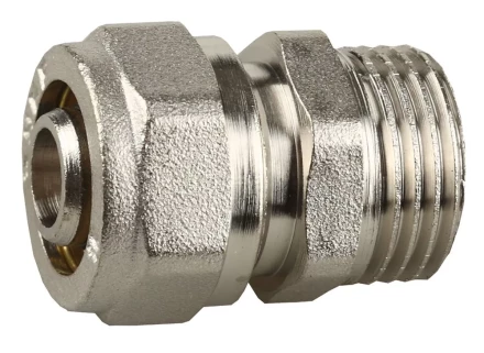 Соединитель ЗУБР с наружной резьбой, цанга-штуцер,1/2"х16х2,0 мм, никель 51401-16-1/2 купить в Нижневартовске