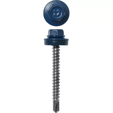 Саморезы ЗУБР окраш., RAL 5005 синий насыщен., для крепл. кров. матер. к дерев. обреш., 4.8x80мм, 140шт 4-300315-48-080-5005 купить в Нижневартовске