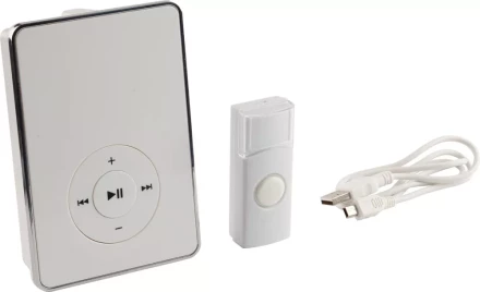 Звонок СВЕТОЗАР "ЛЮБИМАЯ МЕЛОДИЯ" электрический беспроводной 200м, 16 полиф. мелодий, запись мелодий, MP3 плеер, кнопка IP44, CR2032, 3AA 58075 купить в Нижневартовске