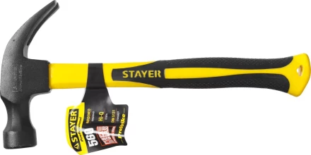 Молоток-гвоздодер "Fiberglass" с фиберглассовой рукояткой, 560 г, STAYER Professional 2026-560_z01 купить в Нижневартовске