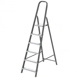 Стремянка 6 ступеней стальной Профиль алюминиевые ступени Россия Сибртех 97956