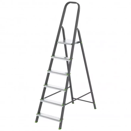 Стремянка 6 ступеней стальной Профиль алюминиевые ступени Россия Сибртех 97956 купить в Нижневартовске