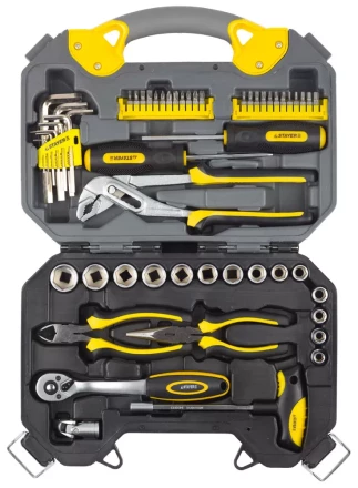 Набор инструментов STAYER "PROFI" универсальный, высококачественная CRV сталь, хромированное покрытие, 56 предметов 27710-H56 купить в Нижневартовске