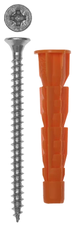 Дюбели универсальные с бортиком с саморезами пакет серия МАСТЕР купить в Нижневартовске