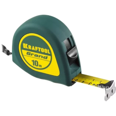 Рулетка KRAFTOOL GRAND, обрезиненный пластиковый корпус, 10м/25мм 34022-10-25 купить в Нижневартовске
