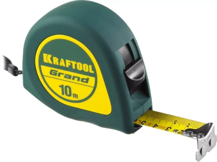 Рулетка KRAFTOOL GRAND, обрезиненный пластиковый корпус, 10м/25мм 34022-10-25 купить в Нижневартовске