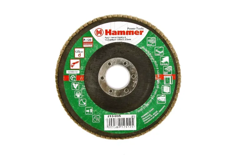 Круг Лепестковый Торцевой (КЛТ) HAMMER КЛТ 1 Ф125х22 Р120 213-005 купить в Нижневартовске
