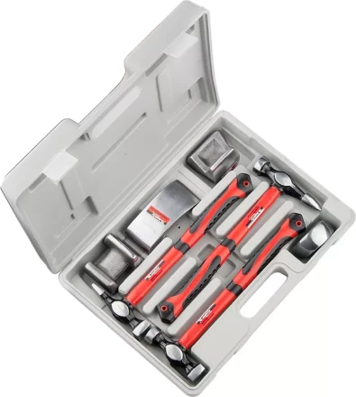 Набор рихтовочный 3 молотка с фибергласовыми ручками 4 наковальни в пласт. боксе MATRIX 10845 купить в Нижневартовске