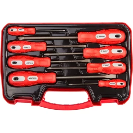 Набор отверток ЗУБР "МАСТЕР", хром-ванадиевая сталь, эргономичная двухкомпонентная рукоятка, 8шт 25235-H8 купить в Нижневартовске